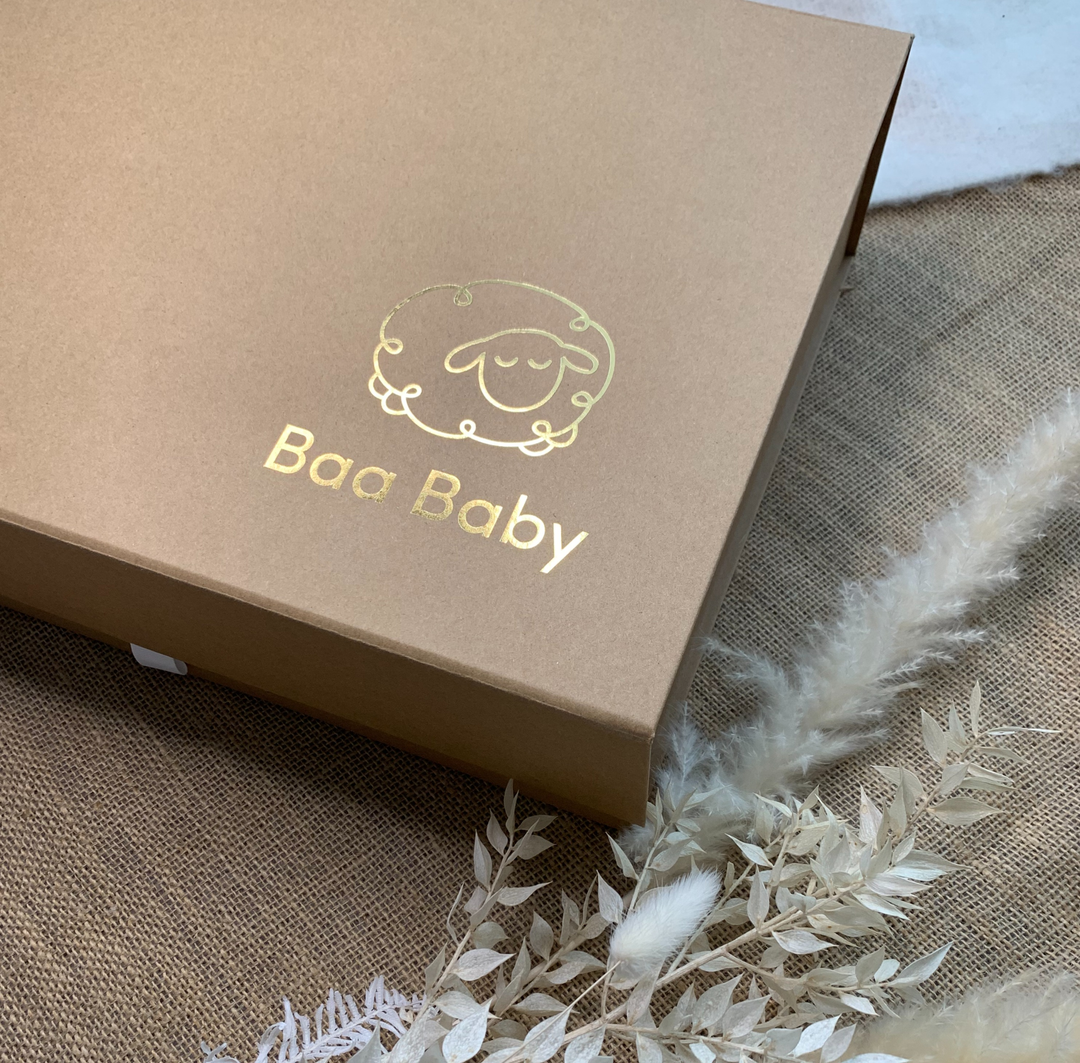 Luxury baby gift boxes for a premium and unique baby shower gift all natural and eco friendly with a range under £50