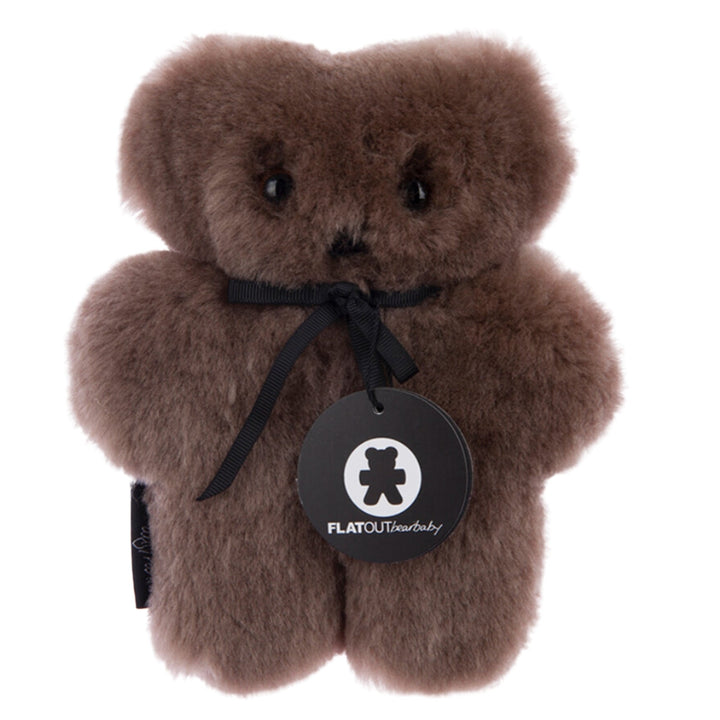 Sheepskin Baby Safe Bear for Easy Grip and Comfort with Brown Lambskin