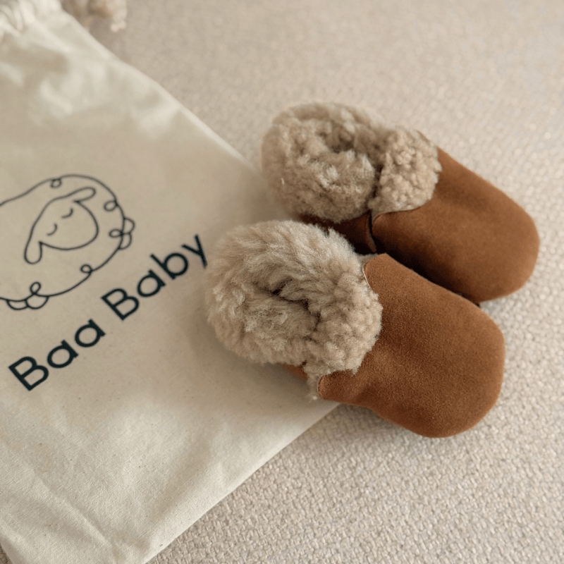 Baa Baby Lambskin Booties Tan