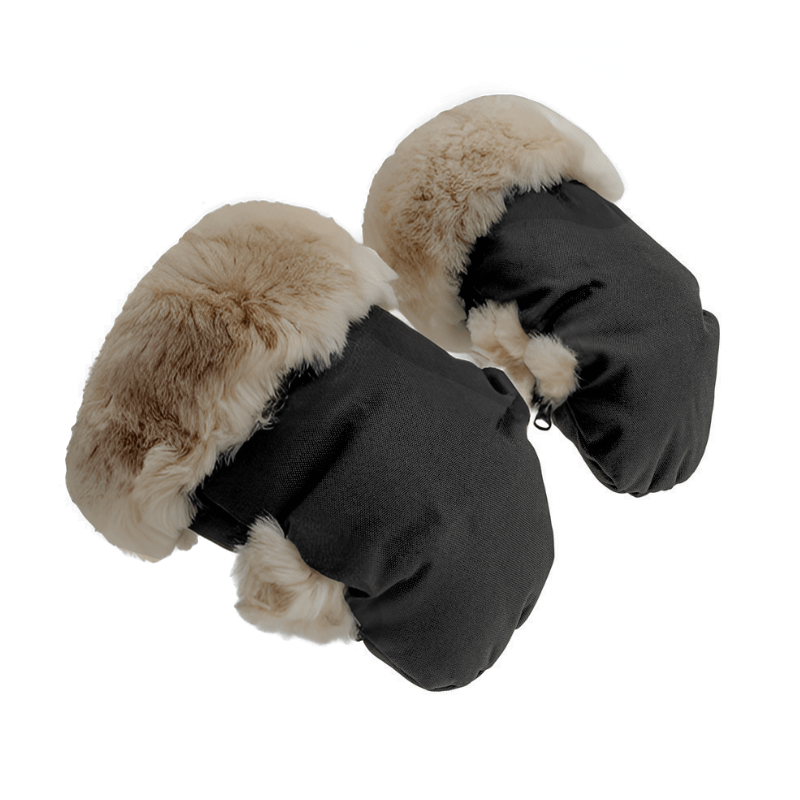 latte colour sheepskin pram mittens