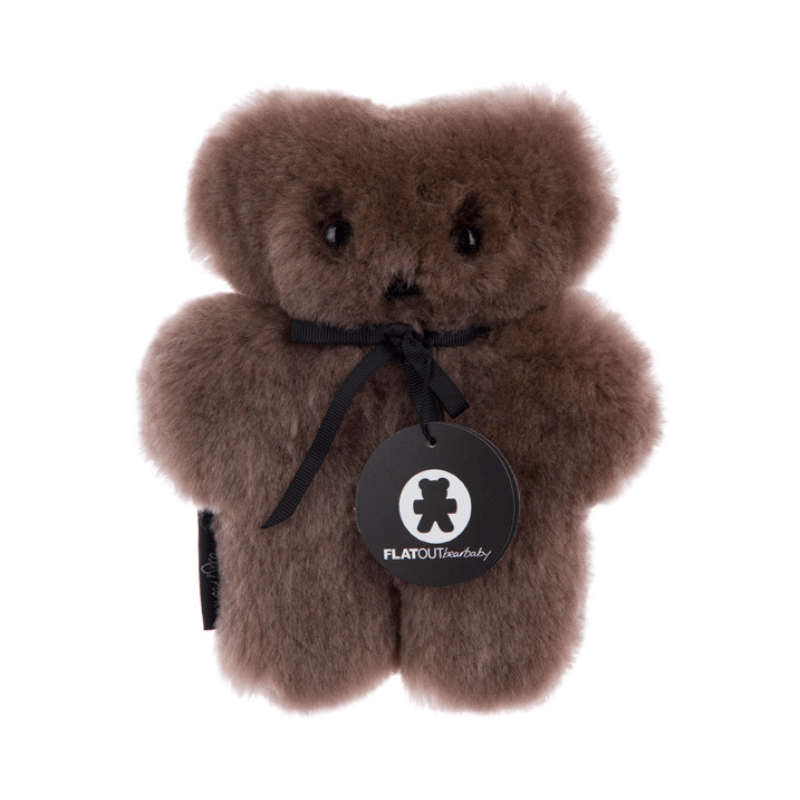 Flat teddy sheepskin bear comforter in chocolate brown