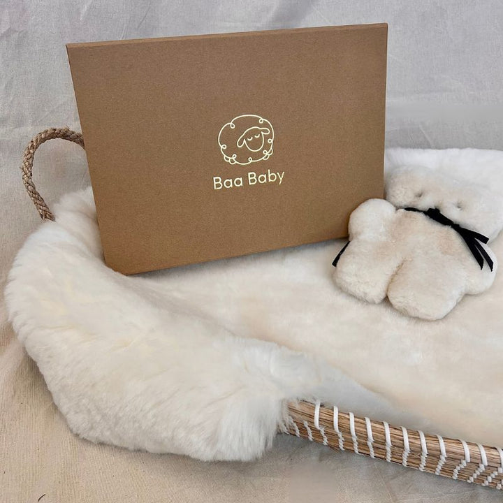 Luxury Ivory Sheepskin for Baby Gifting in a keepsake box
