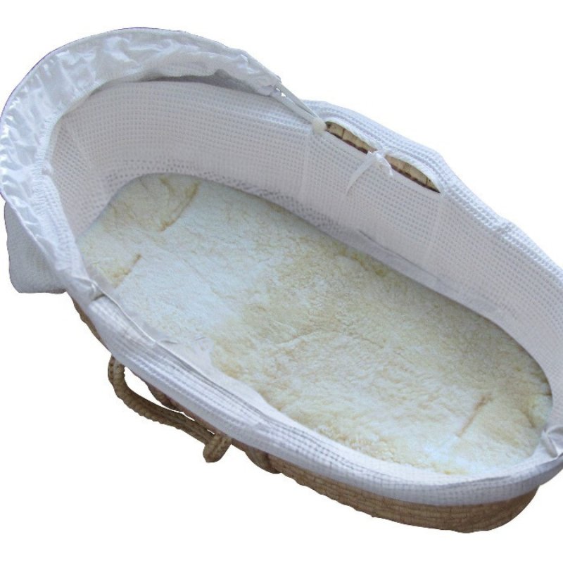 Heitmann Felle White Sheepskin Liner for Baskets Carrycots – Baa
