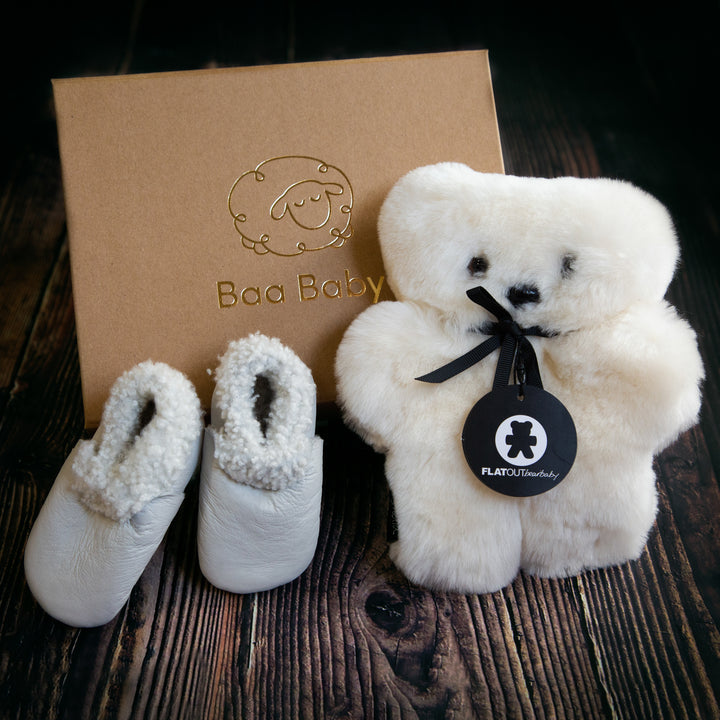 Luxury Keepsake Gift Box with Gender Neutral Baby Sheepskin Gifts