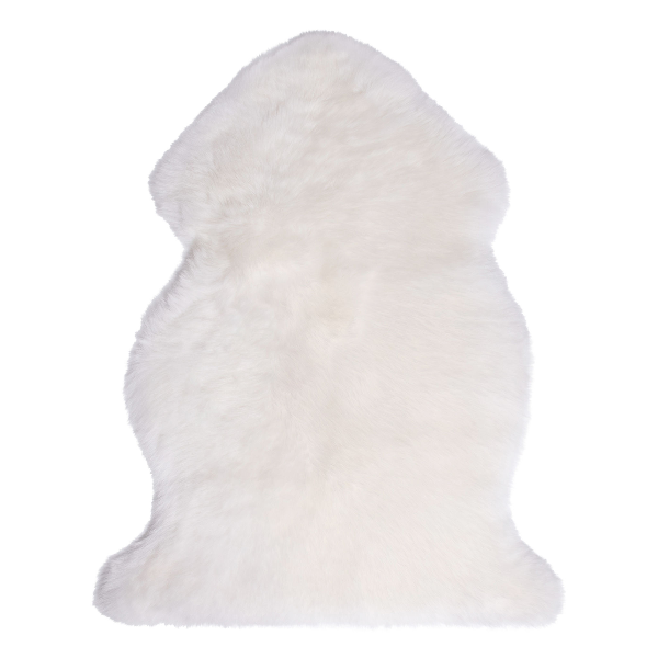 Natural Sheepskin Rug for Neutral Nursery Decor in White