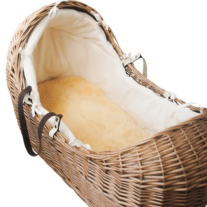 Lambskin Bassinet Liner for Sleep and Tummy Time in Natural, Neutral Honey Colour