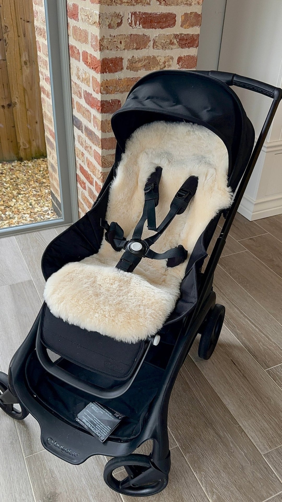 Sheepskin Pram Liner Fitting Perfectly in the Bugaboo Dragonfly Travel Pram