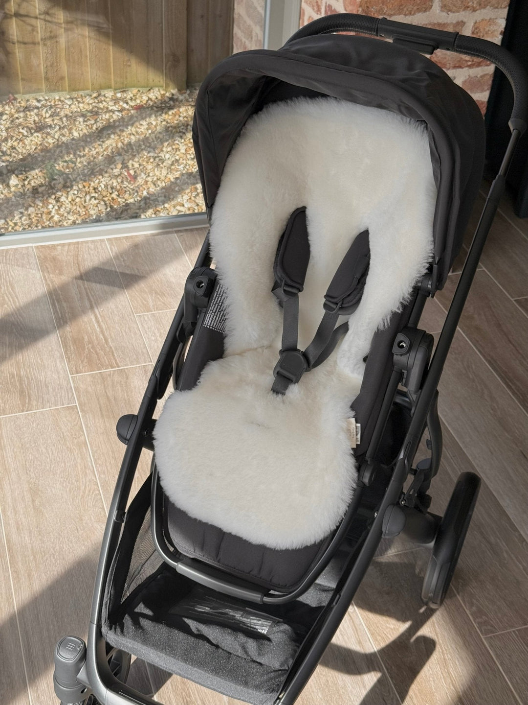 sheepskin pram liner inside uppababy vista
