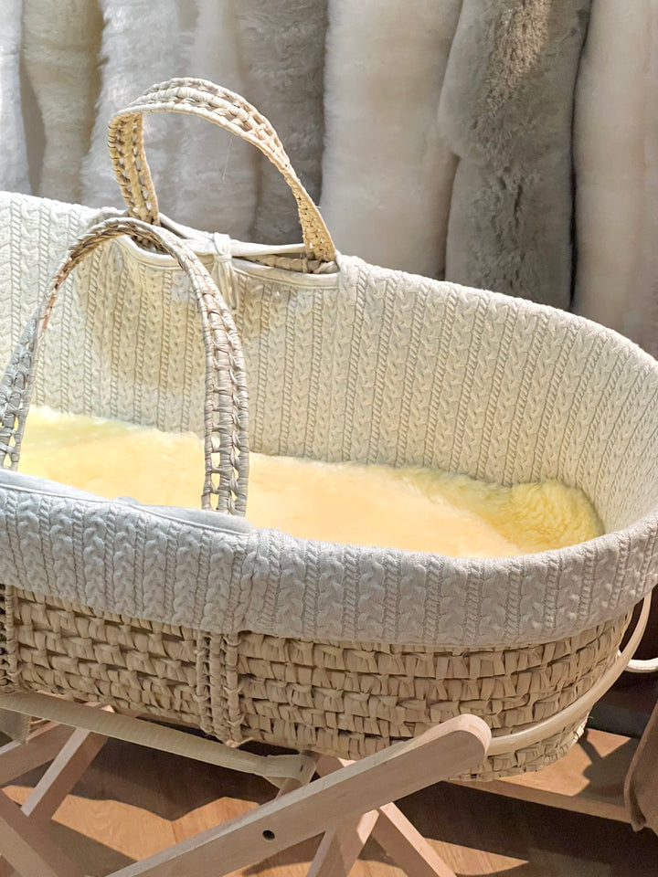 Baa Baby Sheepskin Bassinet Liner Milk 80 x 40