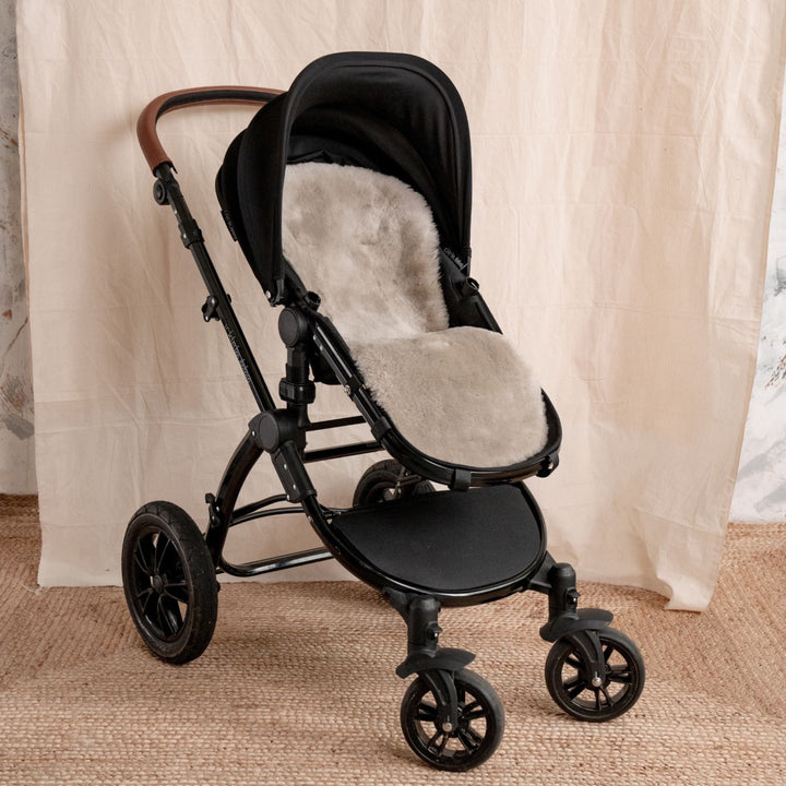 Pale Brown Natural Shorn Lambskin Bugaboo™ Pram Liner for Comfort and Sleep