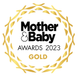Gold Award for best sheepskin pram liner from Mother and Baby 2023 for eco friendliness, sustainability and quality.