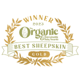 Organic nursery award for the best baby sheepskin, for baby safety, quality and fitting quality in the pram