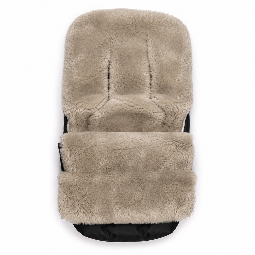 Baa Baby Original Sheepskin Footmuff | Black with Latte Lambskin