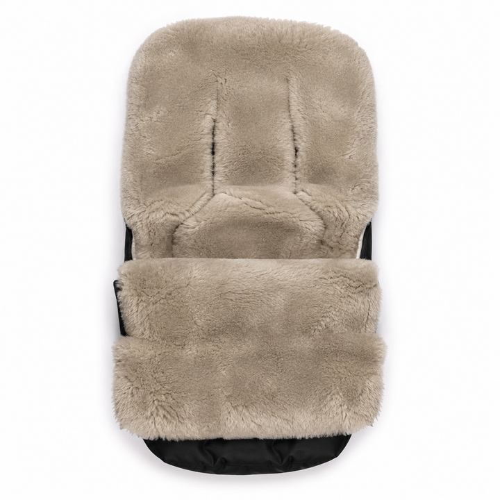 Baa Baby Original Sheepskin Footmuff | Black with Latte Lambskin