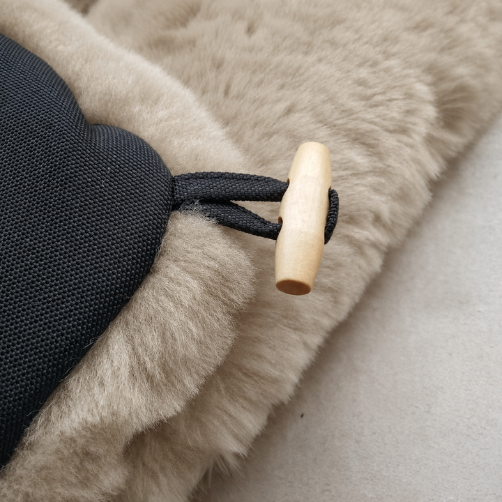 Baa Baby Original Sheepskin Footmuff | Black with Latte Lambskin