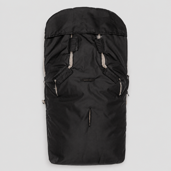 Baa Baby Original Sheepskin Footmuff | Black with Latte Lambskin