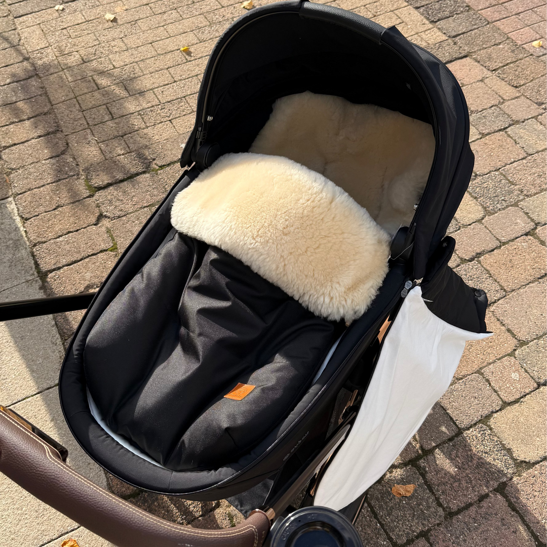 Cybex Prian with a footmuff in the bassinet