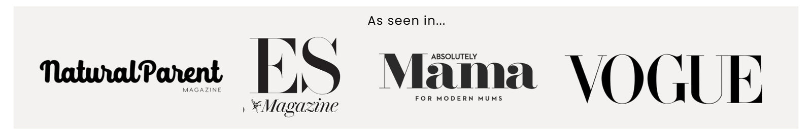Features in Natural Parent, Vogue and Absolutely Mama for luxury sheepskin