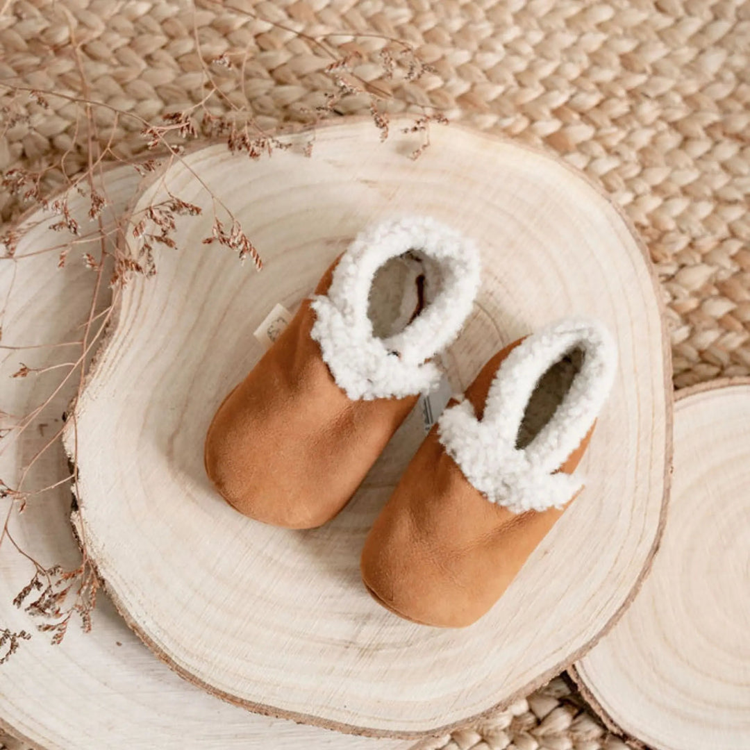 Sustainable Sheepskin Nappa Booties for Baby Sustainably Sourced in New Zealand