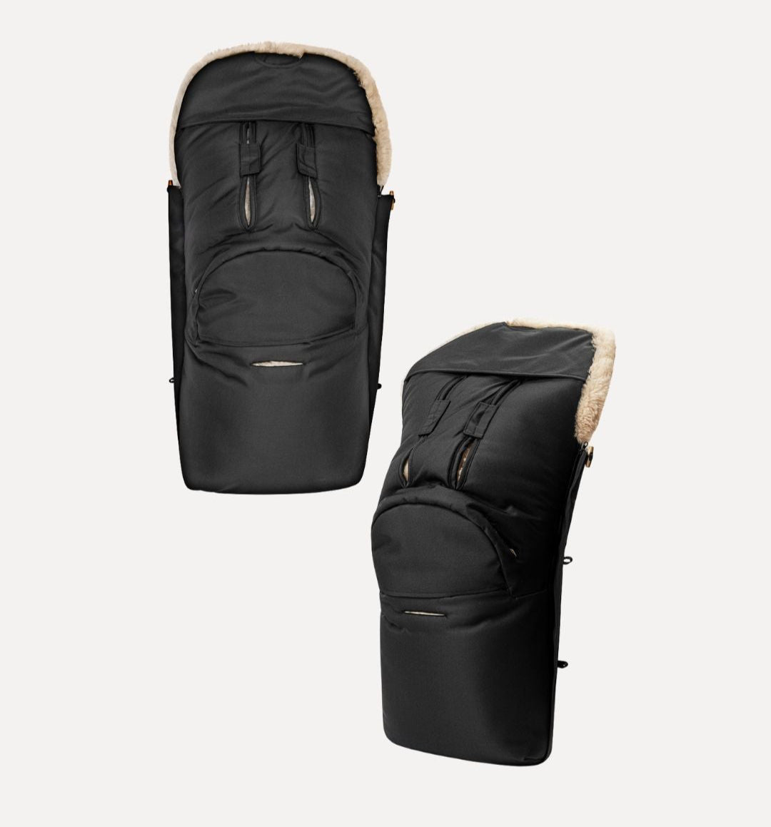Luxury sheepskin footmuff with seat shaping