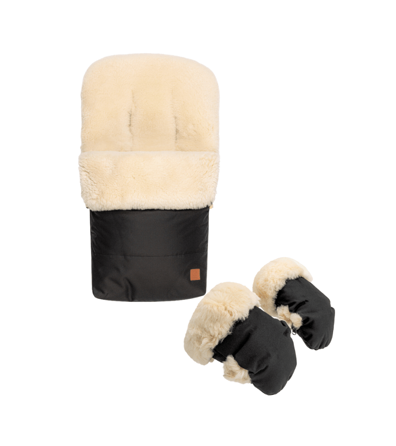 sheepskin footmuff and pram mitts duo