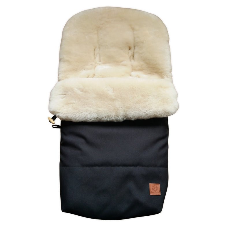 Merino lined sheepskin cosytoes and footmuff for a pram to keep baby warm in winter,  converts to a pram liner for the summer months