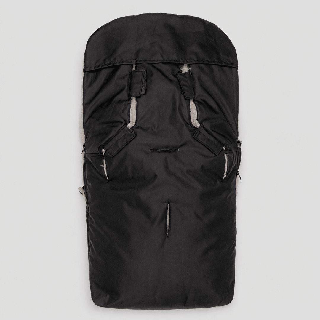 Baa Baby Original Sheepskin Footmuff | Black with Latte Lambskin