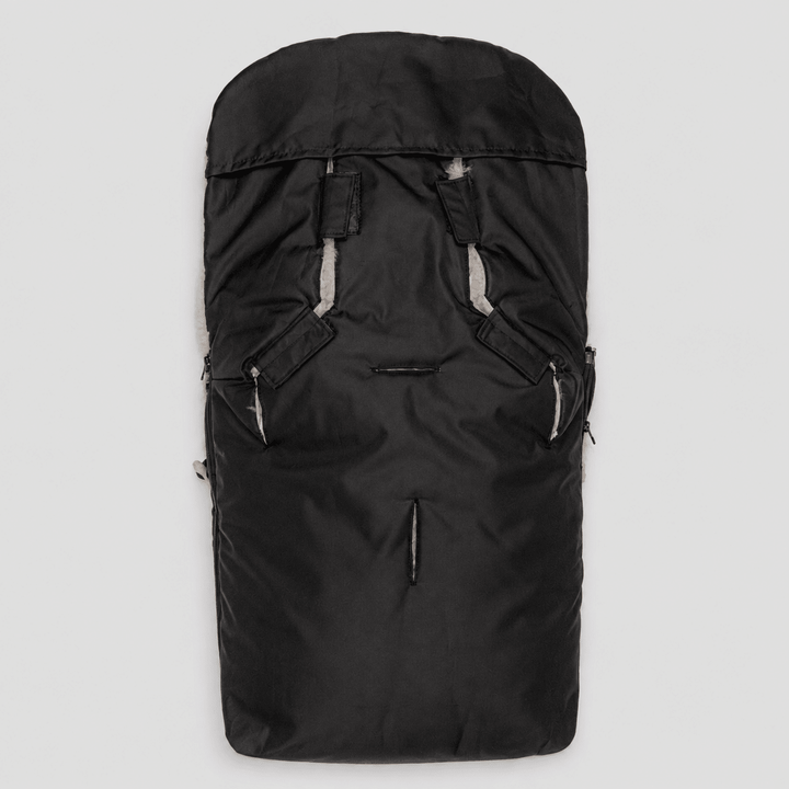 Baa Baby Original Sheepskin Footmuff | Black with Latte Lambskin