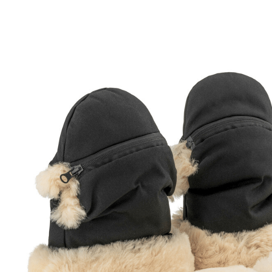 Baa Baby Sheepskin Pram Mittens | Milk