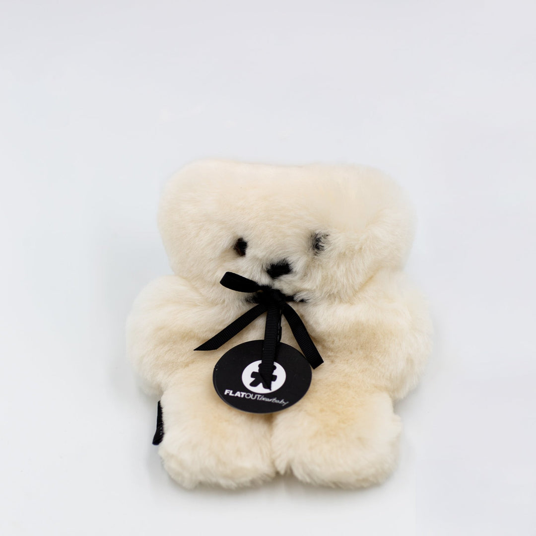 Luxurious Baby Safe Sheepskin FLATOUT Bear in Milk