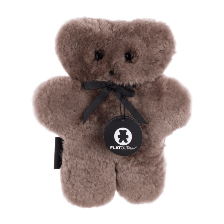 Chocolate FLATOUT Bear for Neutral and Natural Sustainable Nursery Decor