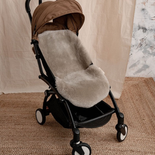 Baby Cosy in Soft and Comfy Sheepskin Pale Brown Pushchair Liner