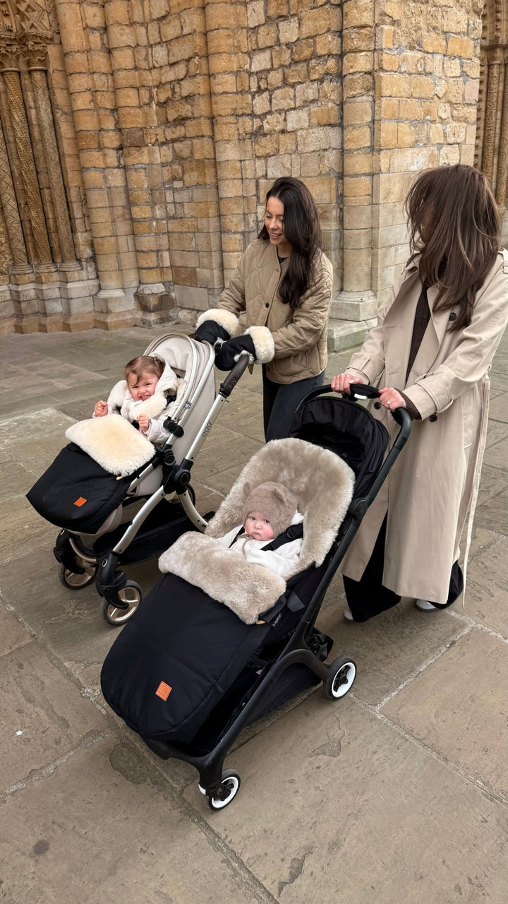 Mums with babies , prams with icosy footmuffs