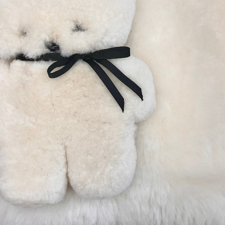 White Sheepskin Newborn Gift Bundle for Baby Shower