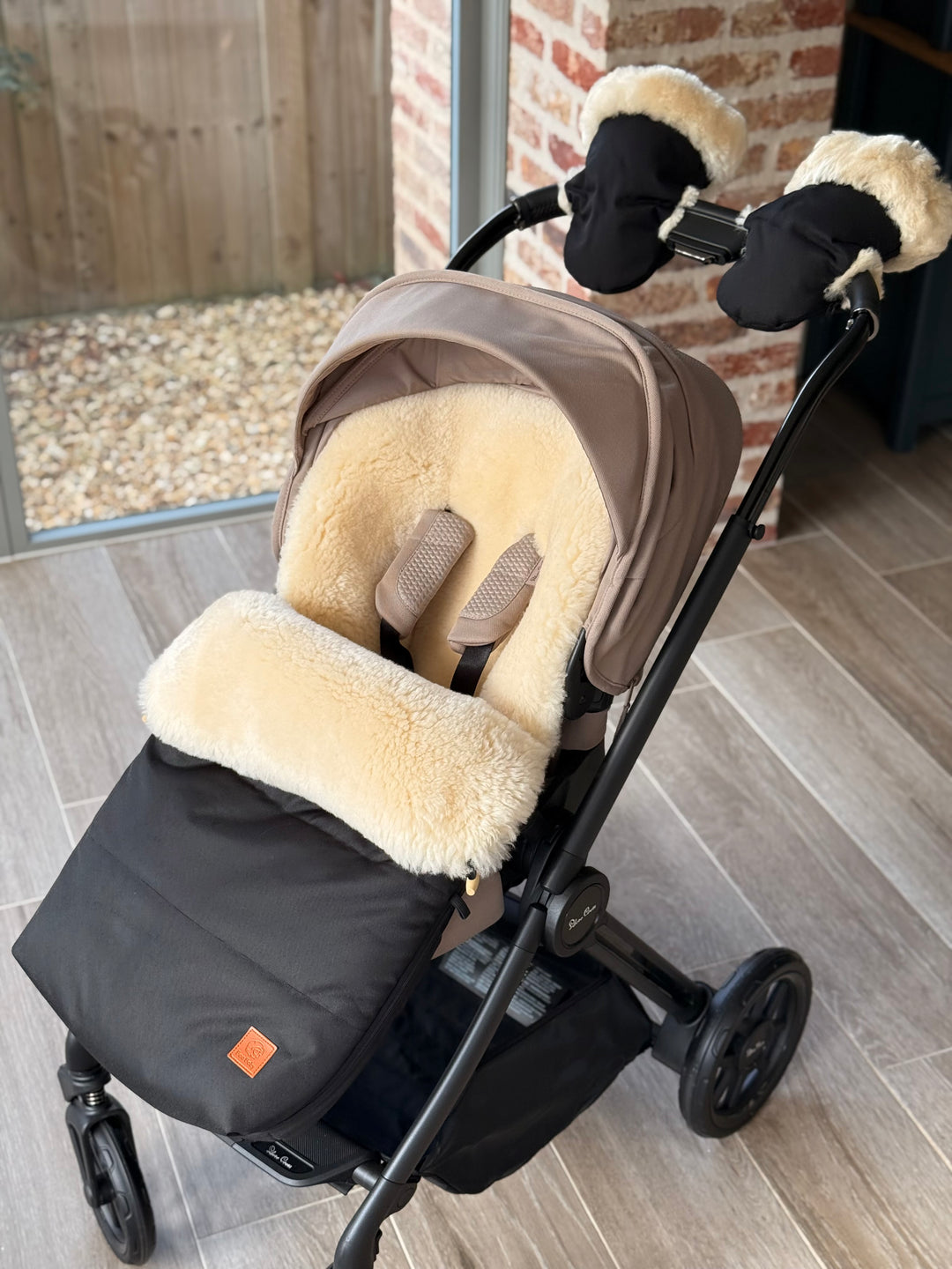 Sheepskin footmuff  for the silver cross reef 2 pram
