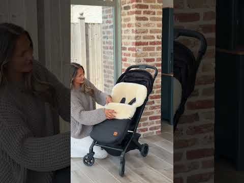 Sheepskin Pram Footmuff in Black- Baa Baby