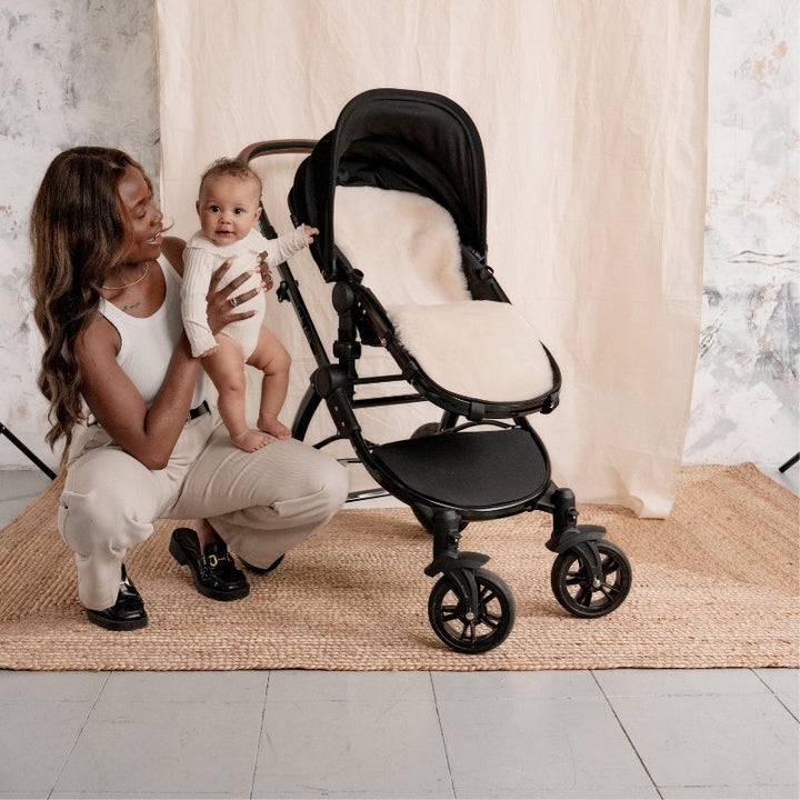 Sustainable and Naturally Soft Cream Sheepskin Liner for Bugaboo™ Pushchairs with Dense Pile