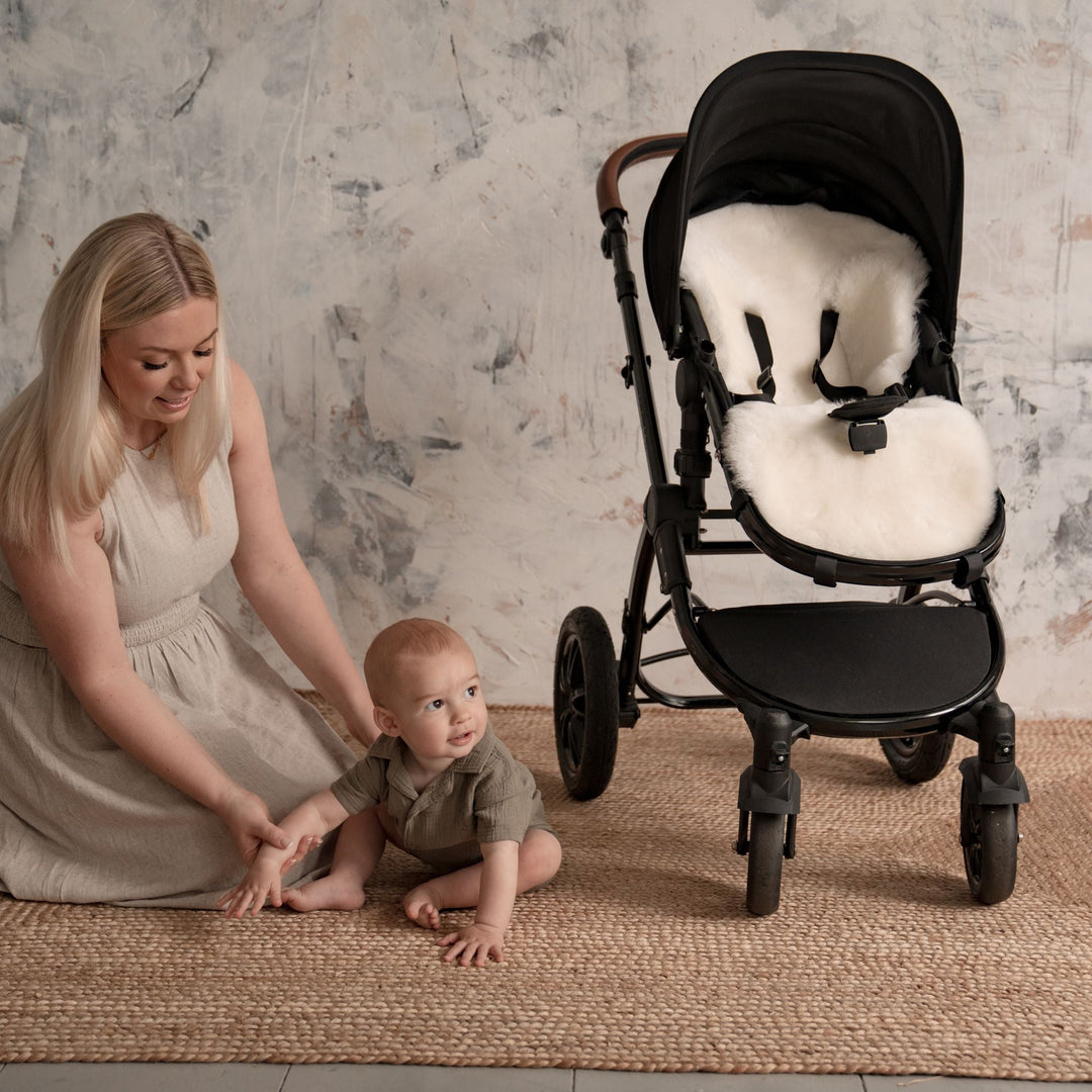 Baa Baby Sheepskin Buggy Liner in White Shorn Hair - Main Image