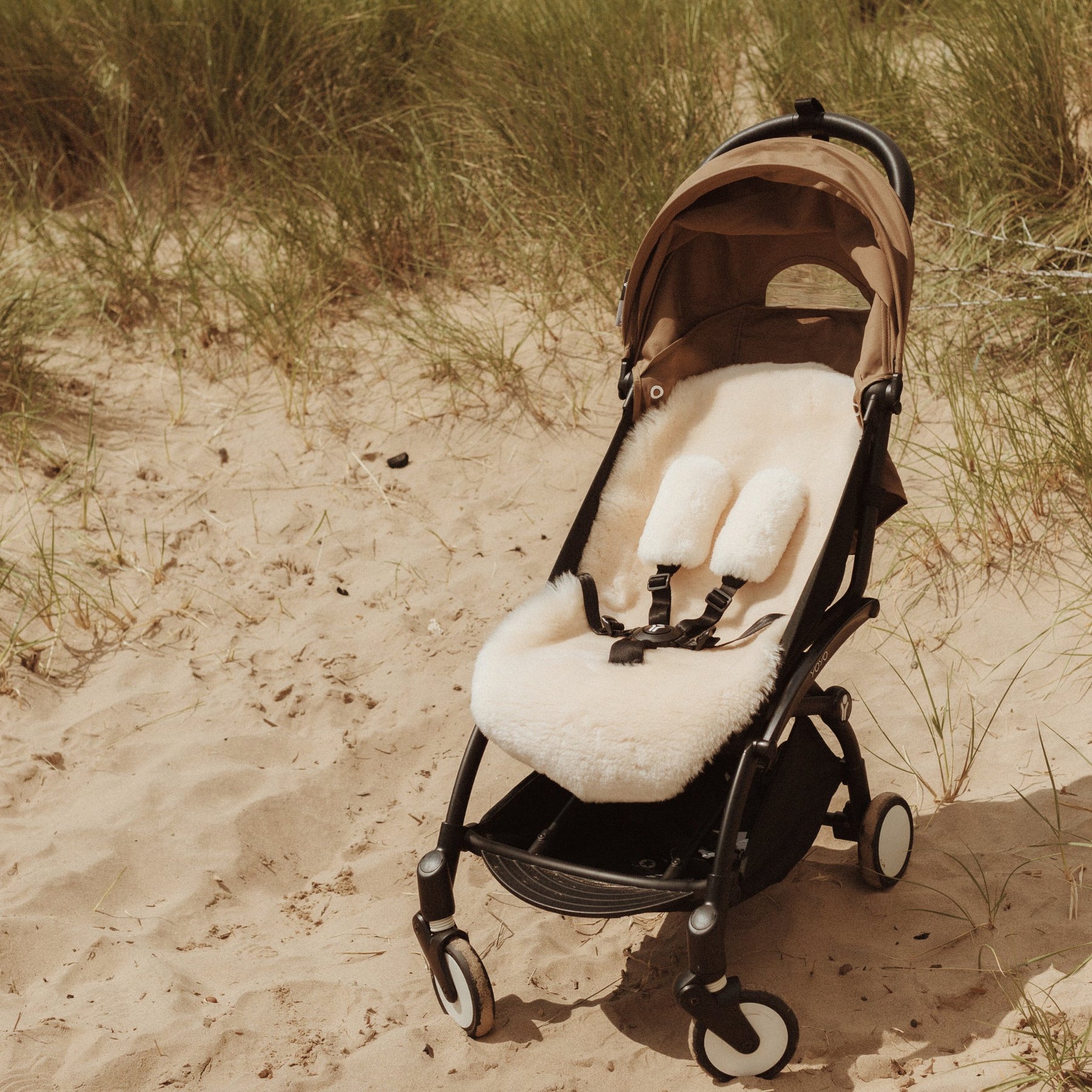 Sheepskin Pram Harness Strap Cover Milk