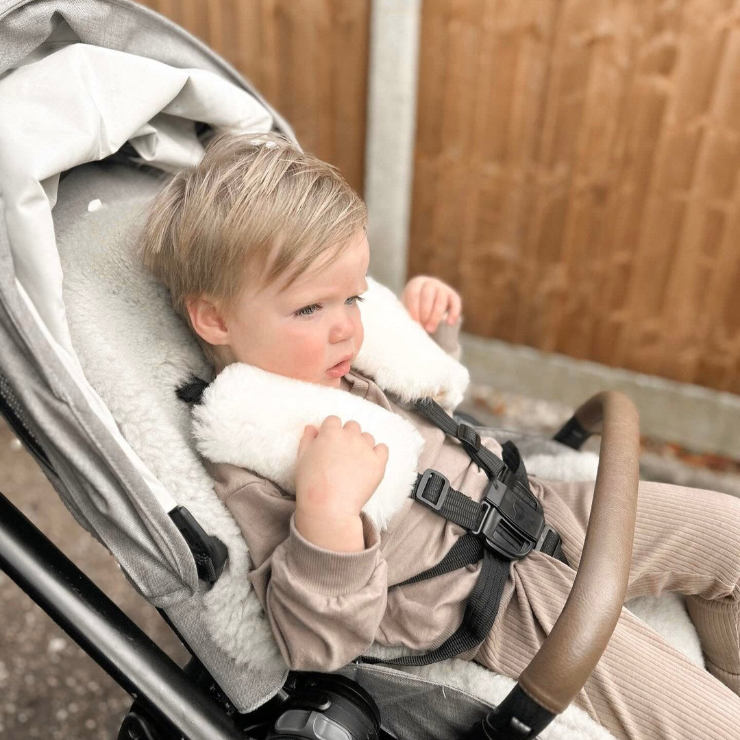 Sheepskin Pram Harness Strap Covers – Baa Baby