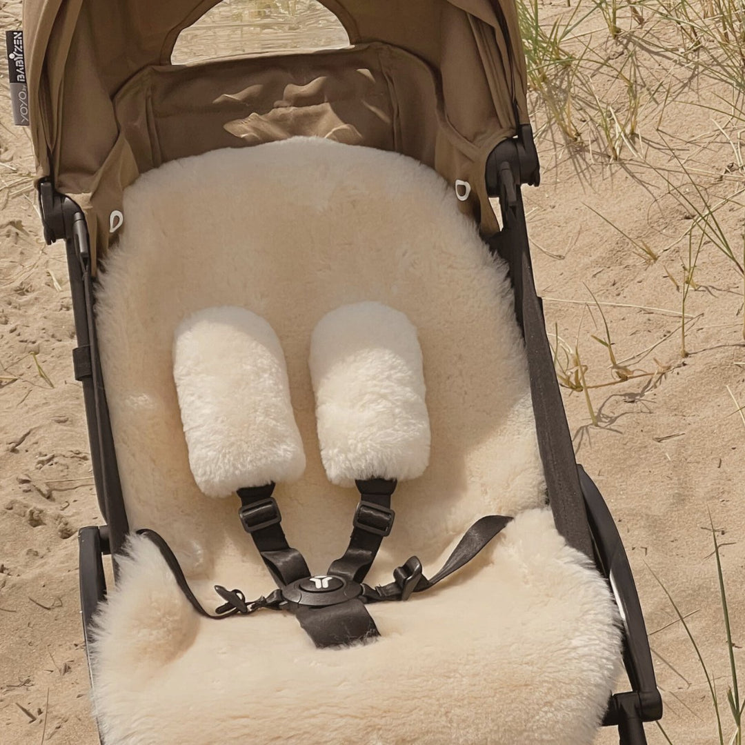 Sheepskin Pram Harness Strap Covers – Baa Baby - Main Image