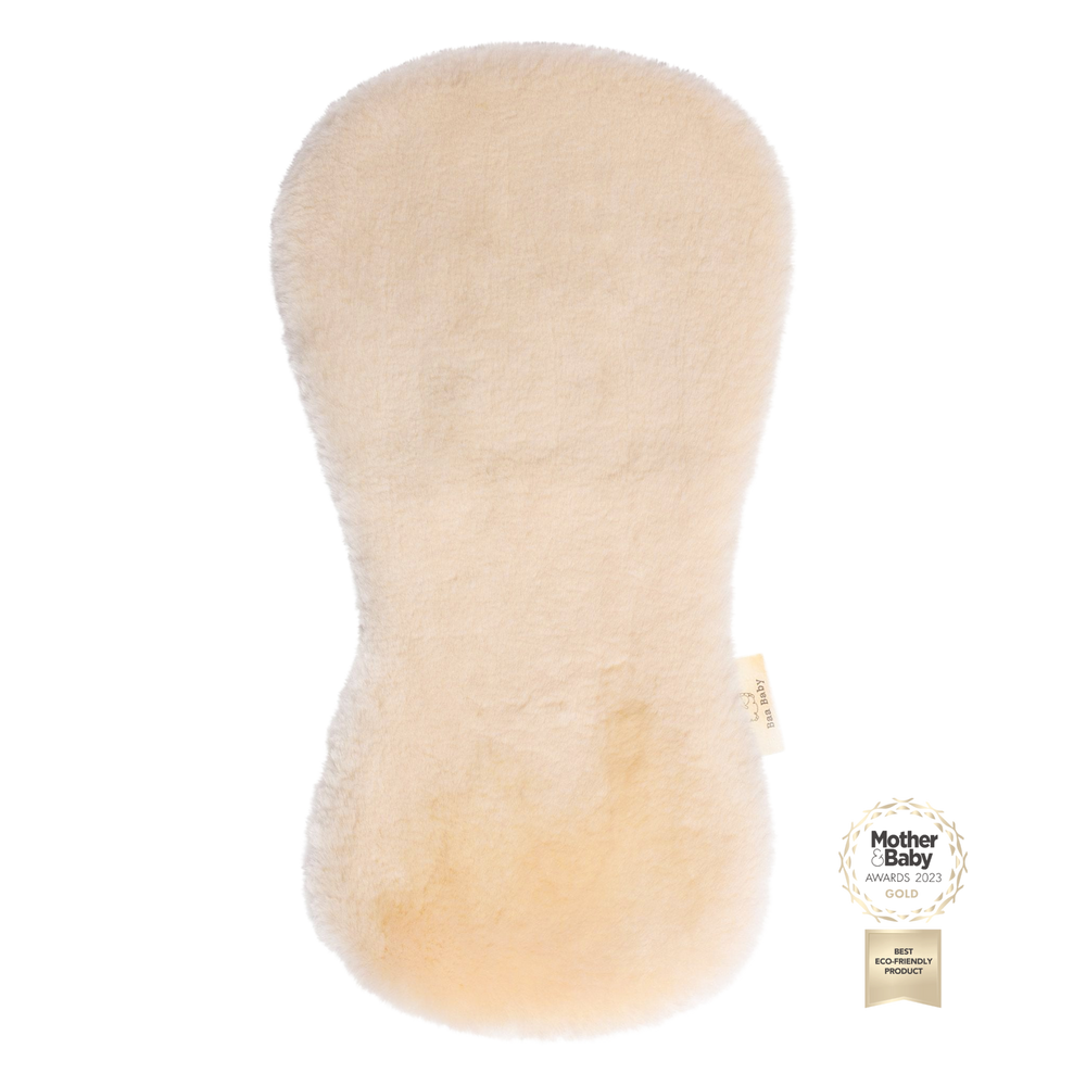 Natural Sheepskin Buggy Liner in Natural Pale Honey to Improve Sleep in Pram and Comfort