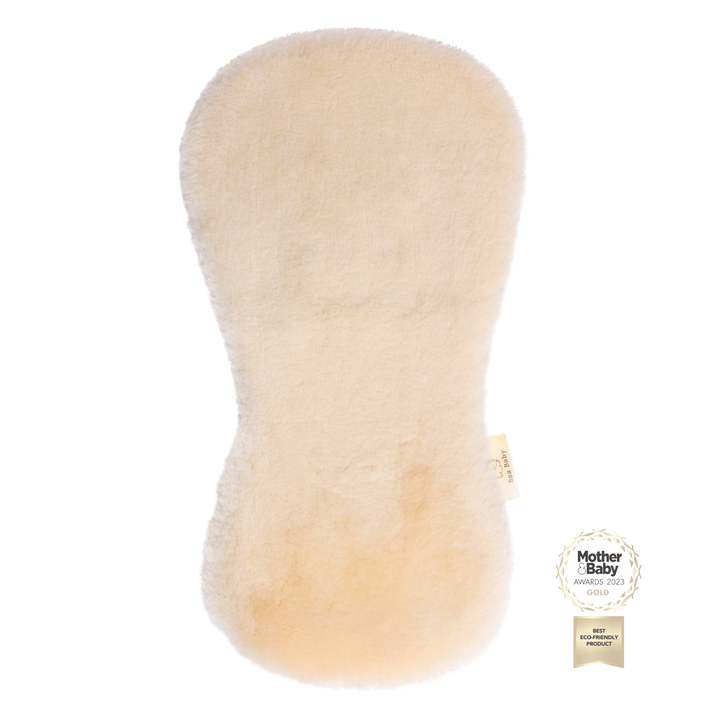 Natural Sheepskin Buggy Liner in Natural Pale Honey to Improve Sleep in Pram and Comfort