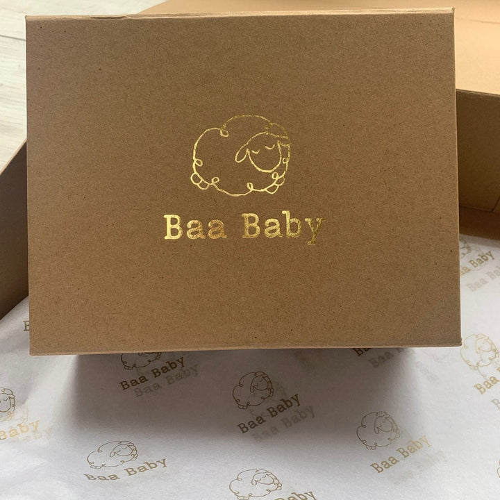 Recyclable Quality Gift Box Embossed with Baa Baby Logo