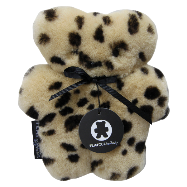 Leopard Print Easy Grip Sheepskin Bear for Babies and Toddlers