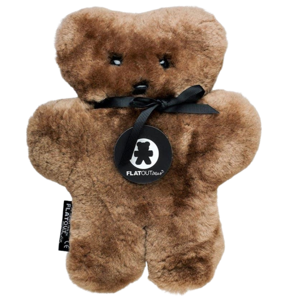 Chocolate FLATOUT Bear for Neutral and Natural Sustainable Nursery Decor