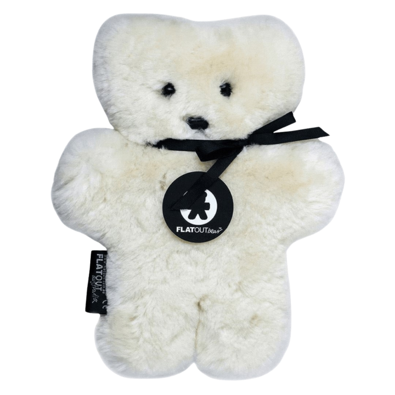 FLATOUT Bear made with Australian Sustainable Lambskin in White for Babies and Children