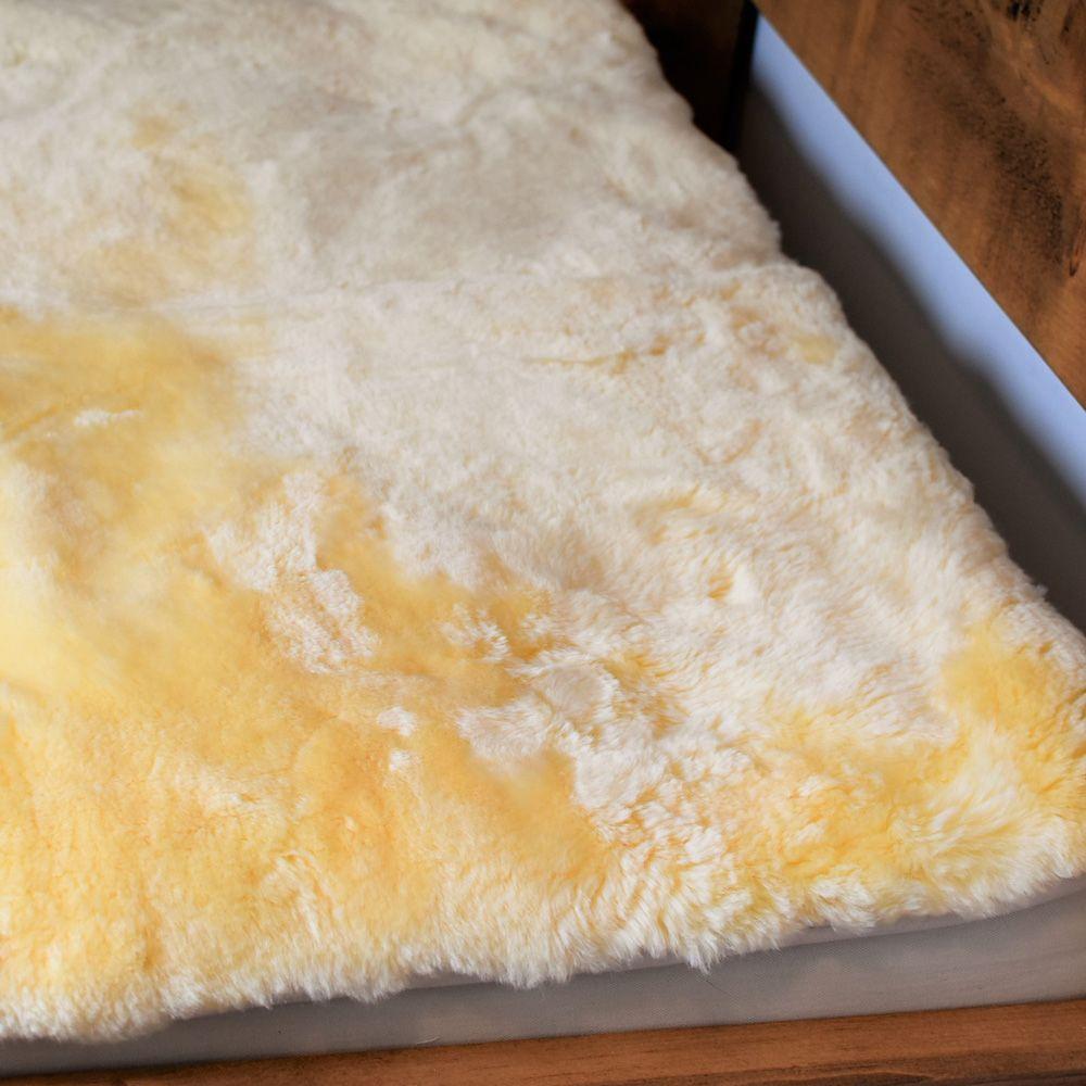 Lambskin Mattress Cover Shown with Dense Fibres and Pile for Weight Distribution in Sleep