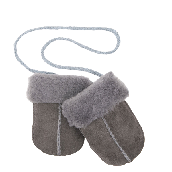 Sheepskin Baby Mittens with Drawstring Made Sustainably for Comfort