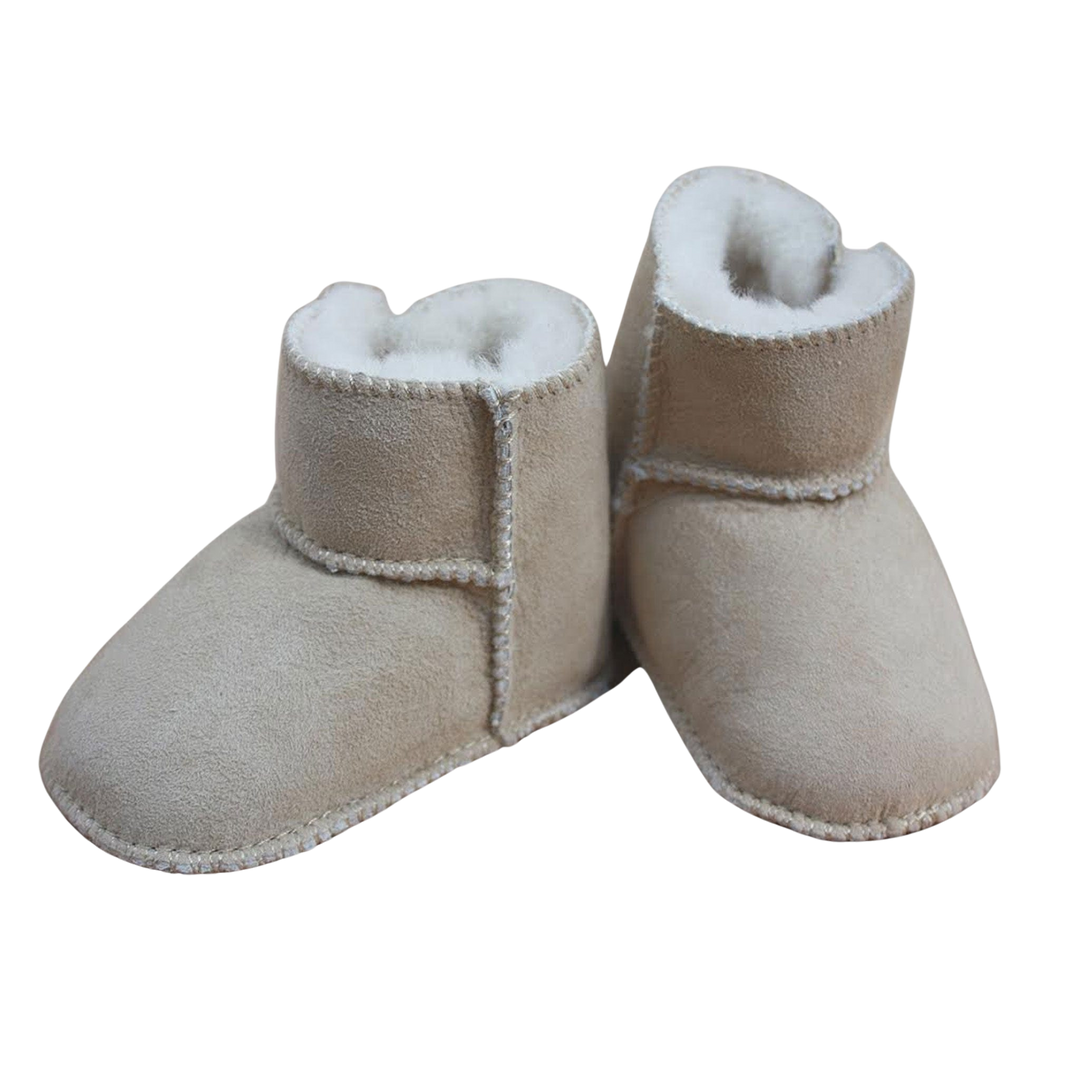 Velcro Fastened Baa Baby Lambskin Booties for Indoors and Outdoors